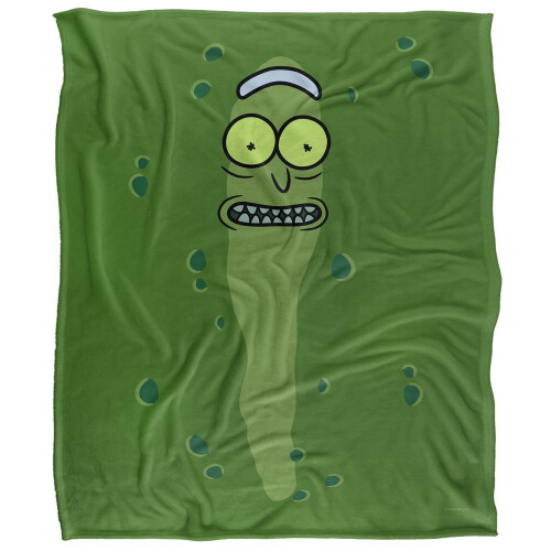Rick And Morty Rick And Morty Silky Pickle Rick Supersoft Blanket