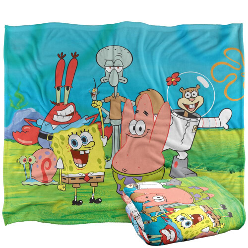 SpongeBob SquarePants SpongeBob SquarePants Silky Group Scene Supersoft Blanket 1