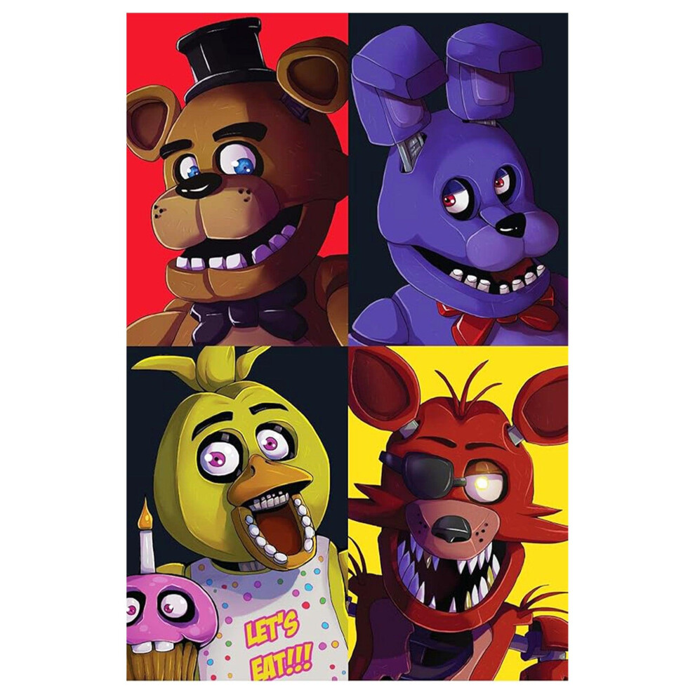 Five Nights At Freddys Fleece Freddy Fazbear Blanket Multicoloured
