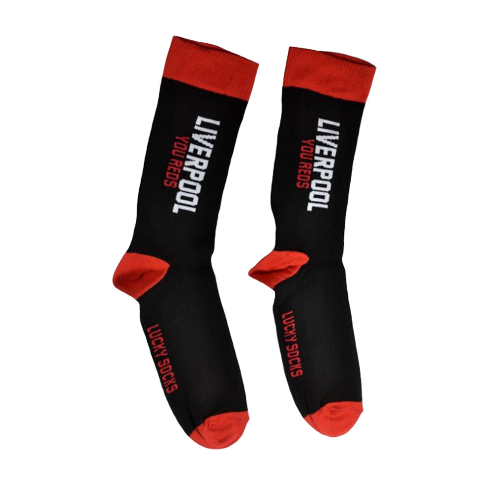 Liverpool Fc Unisex Adult You Reds Socks Black