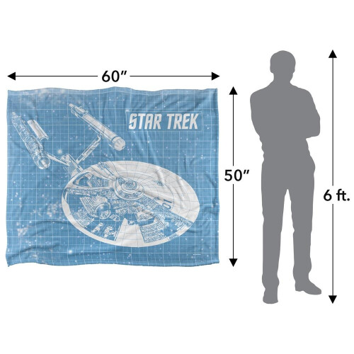 Star Trek Star Trek Enterprise Silky Blueprint Supersoft Blanket 1