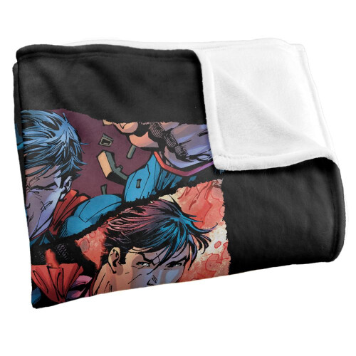 Superman Superman Torn Silky Collage Supersoft Blanket 2