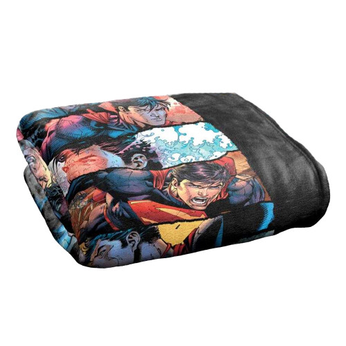 Superman Superman Torn Silky Collage Supersoft Blanket 1