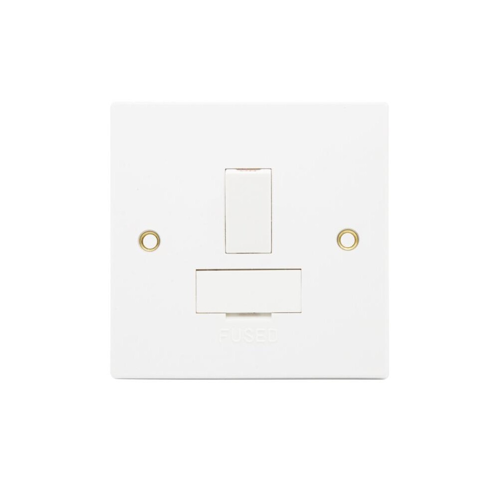 Securlec 1 Gang Square Fused Spur Socket - White - Image 2