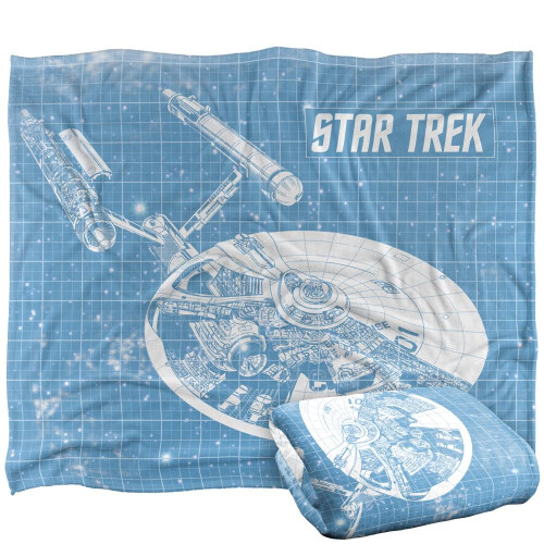Star Trek Star Trek Enterprise Silky Blueprint Supersoft Blanket 2