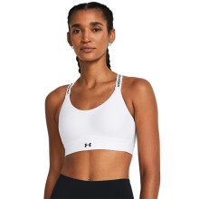 Under Armour Dames Infinity Mid Impact Sportbeha, (100) Wit / Zwart, Medium D-DD