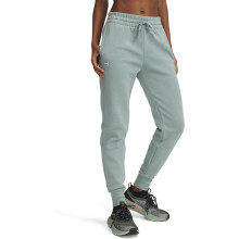 Under Armour, Joggers Fleece Donna, Silica Green/Bianco, Taglia: Large, Lunghezza: Normale
