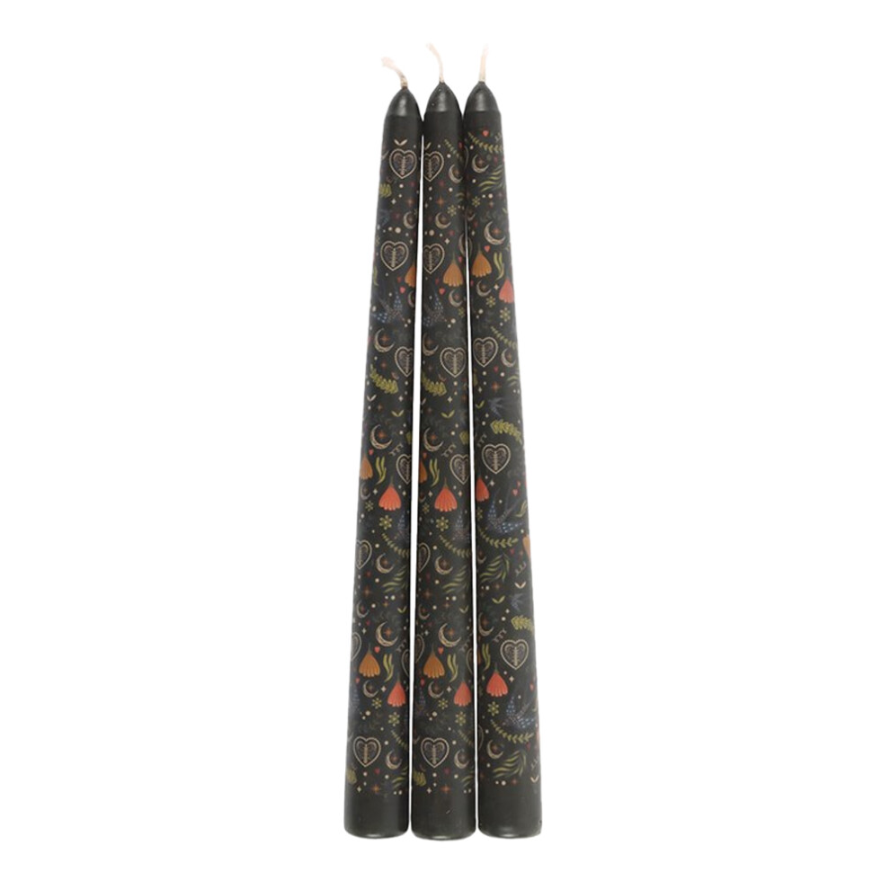 Something Different Midnight Printed Taper Candle (Pack Of 3)