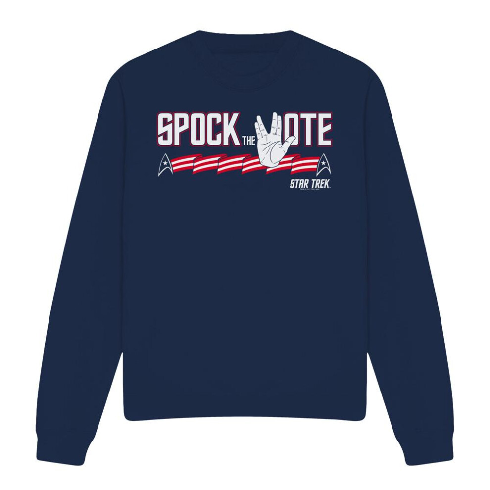 Star Trek (Xxl, Navy) Unisex Adult Spock The Vote Sweatshirt Blue,Multicoloured
