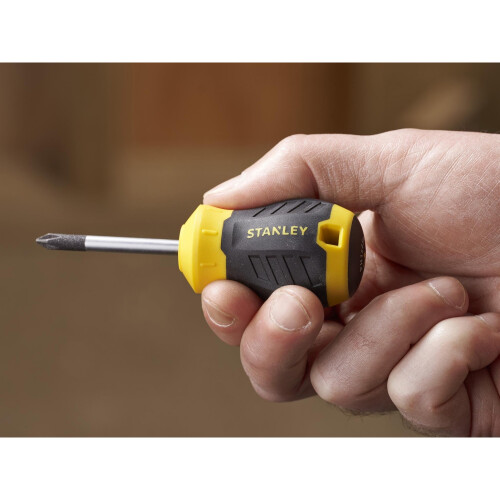 Stanley Hand Tools Cushion Grip Stubby Screwdriver, Phillips Tip 2