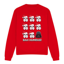(L, Red) Star Wars Unisex Adult Empire Bah Humbug Christmas Sweatshirt