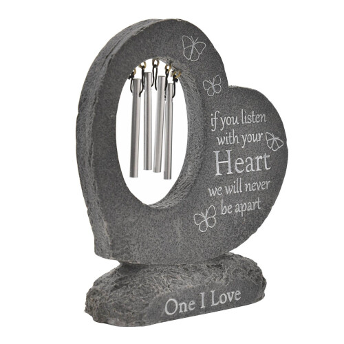 Celebrations Thoughts Of You Graveside Stone Heart Windchime