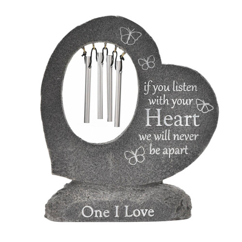 Celebrations Thoughts Of You Graveside Stone Heart Windchime 2
