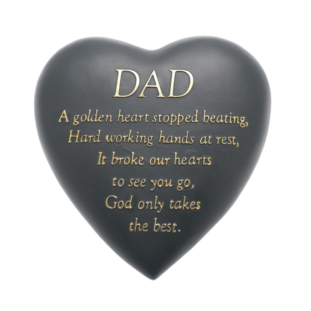 Celebrations Thoughts Of You Graveside Heart Plaque - Dad Dark/Grey