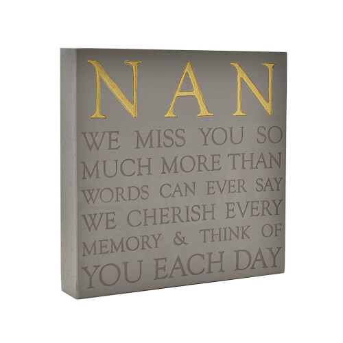 Celebrations Thoughts of You Memorial Square Plaque - Nan