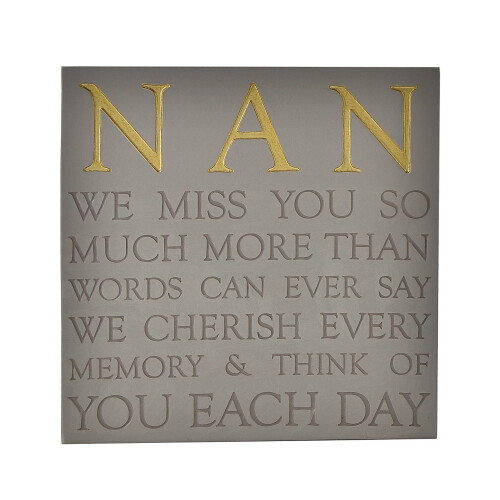 Celebrations Thoughts of You Memorial Square Plaque - Nan 1