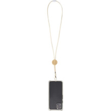 (One Size, White) Floso Adhab Bamboo Details Phone Holder Lanyard