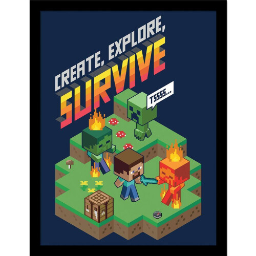 Minecraft Minecraft Create Explore Survive Framed Poster