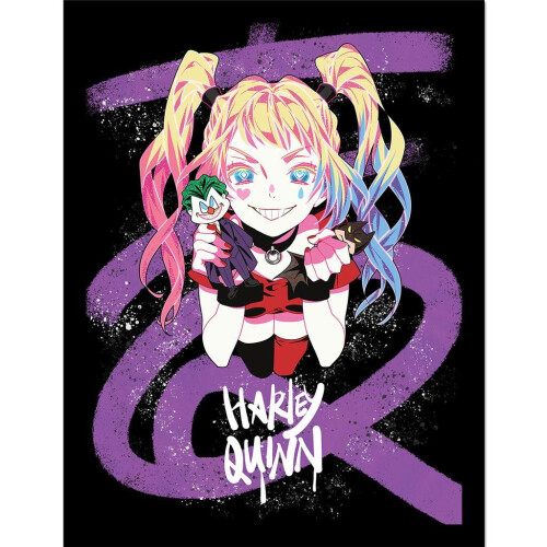 Batman Batman Harley Quinn Pigtails Framed Poster