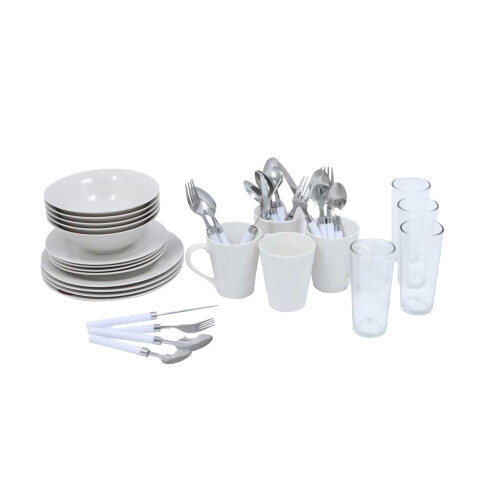 Basiks Porcelain Dinner Set (Pack of 36)