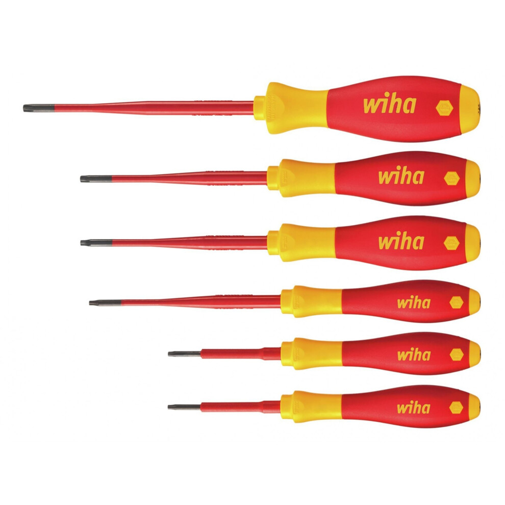 Wiha Softfinish Electric Slimfix Torx Screwdriver Set, 6 Piece Black