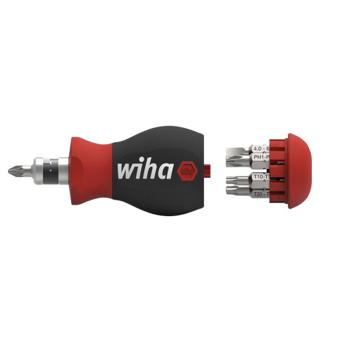 Wiha Wiha Magnetic Softfinish Stubby Screwdriver With Bit Magazine 1