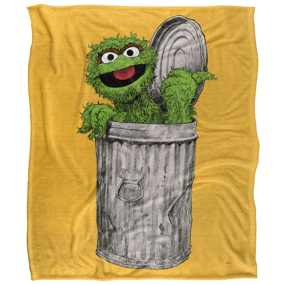 Sesame Street Painted Oscar The Grouch Blanket Multicoloured