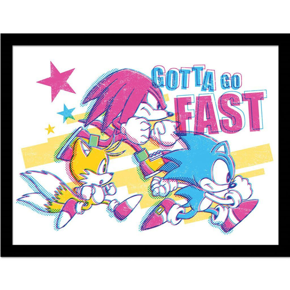 Sonic The Hedgehog Gotta Go Fast Framed Poster
