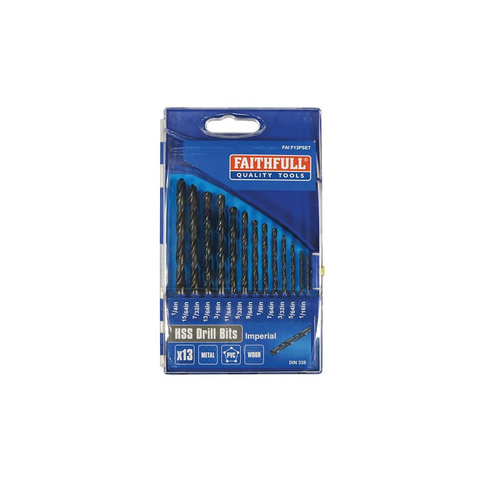 Faithfull Hss Drill Bit Sets, Imperial