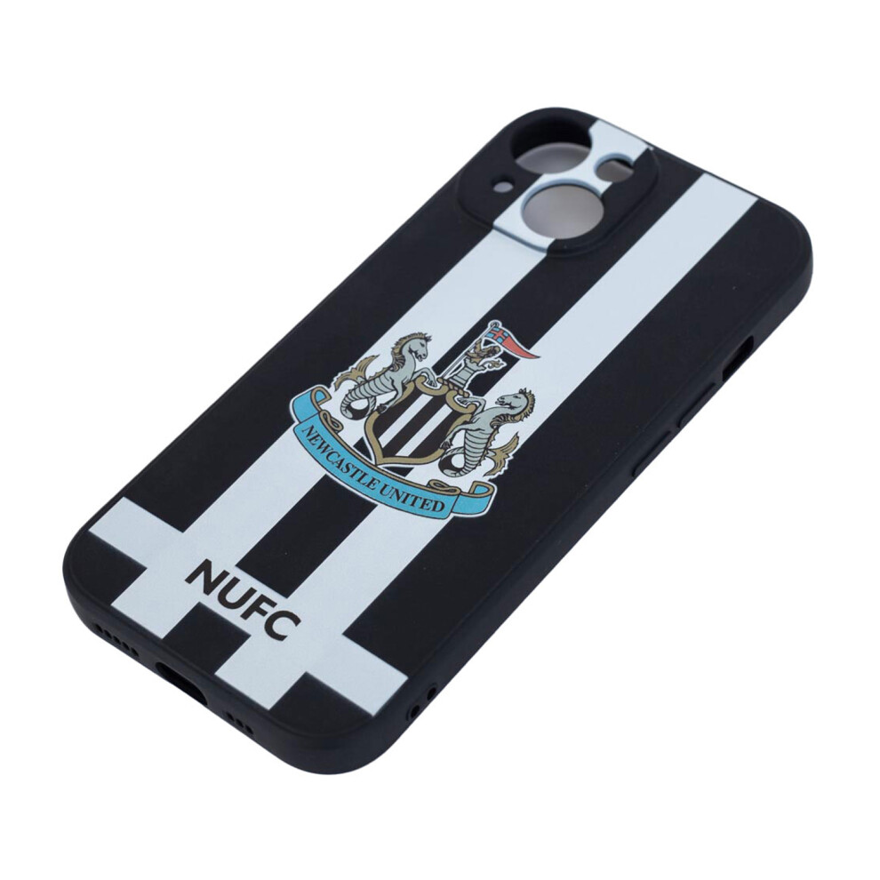 Newcastle United Fc Iphone 15 Compatible Silicone Striped Phone Case Black 5063703394499