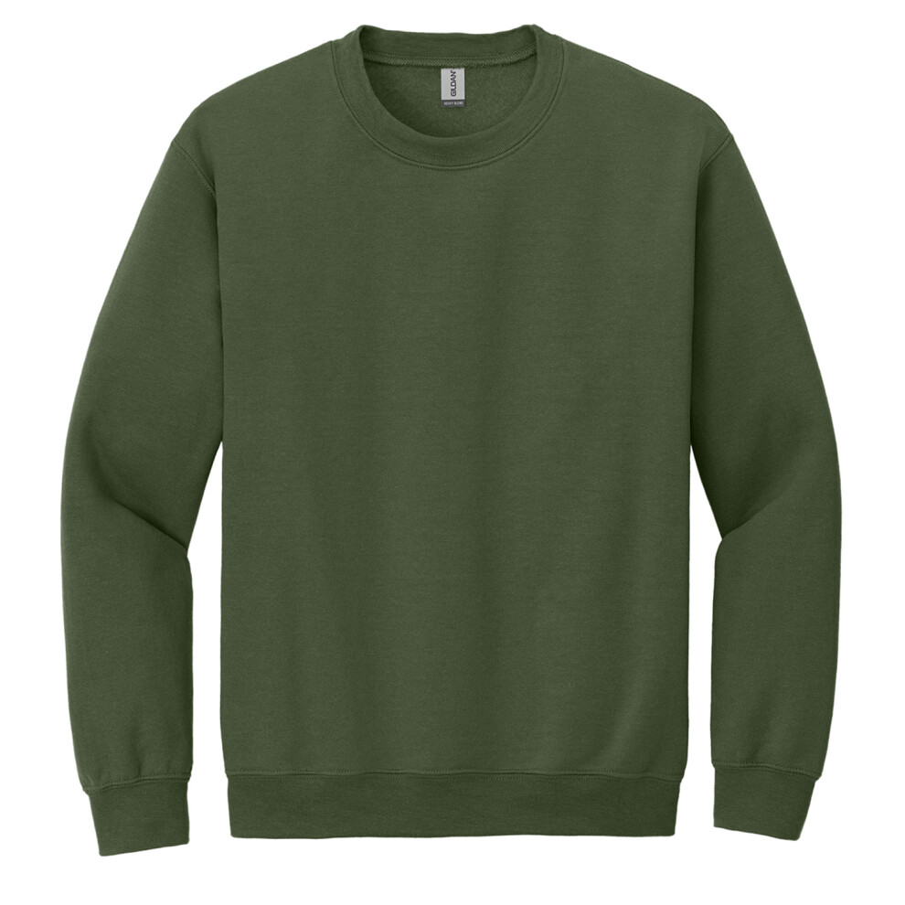 Gildan (L, Military ) Unisex Adult Heavy Blend Crew Neck Sweatshirt Green