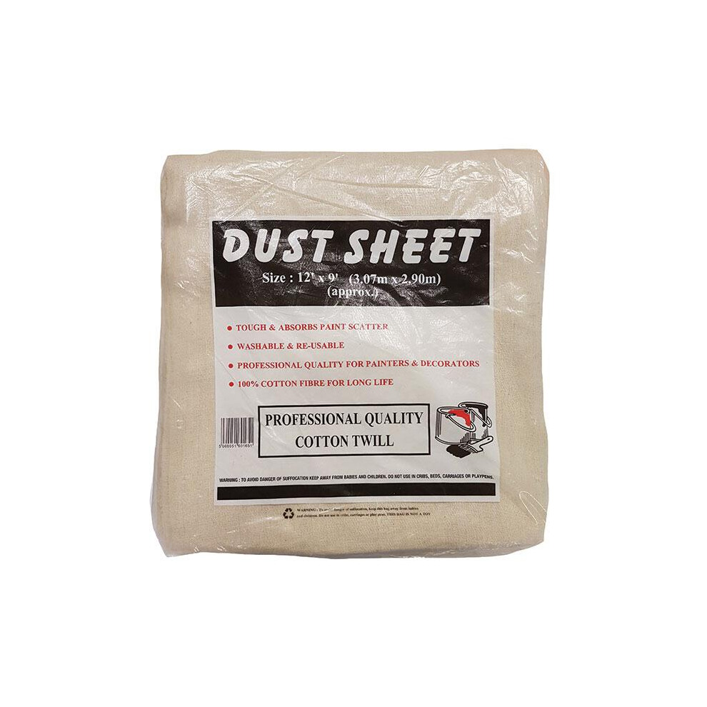 Cotton Twill Dust Sheet 12 X 9' 5063750892931