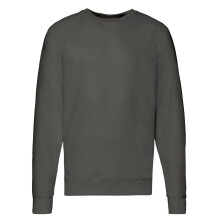 (L, Light Graphite) Fruit of the Loom Unisex Adult Lightweight Raglan Sweatshirt