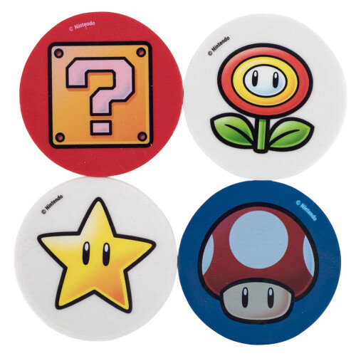 Super Mario Super Mario Erasers (Pack of 4)
