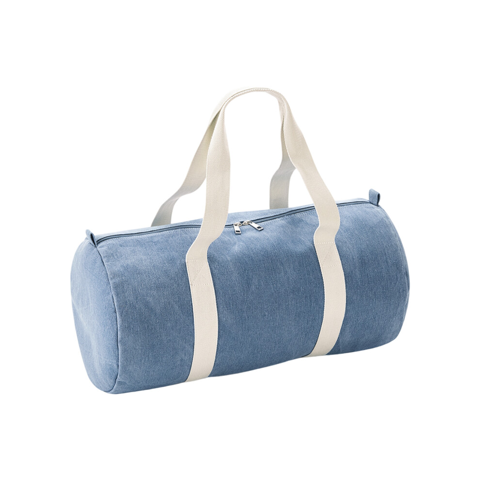 Bagbase (One Size, Light Denim) Barrel Denim Duffle Bag Multicoloured