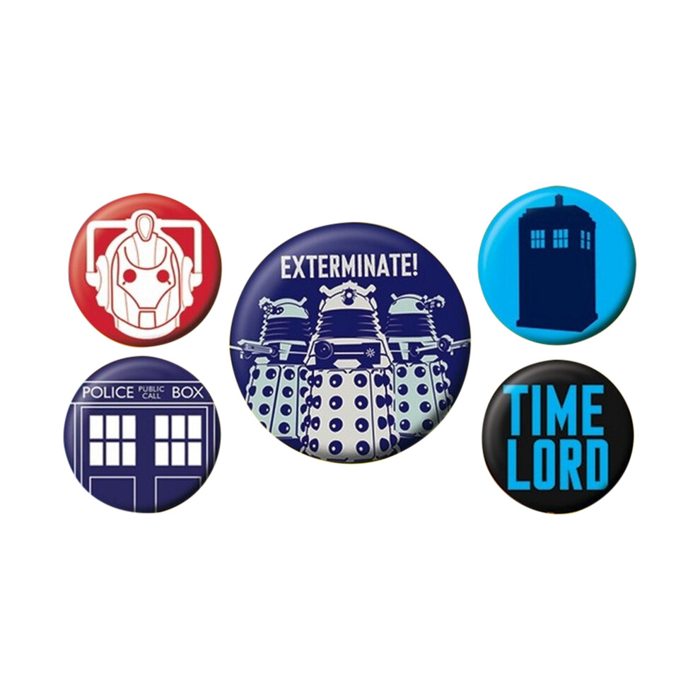Doctor Who Exterminate Badge Set (Pack Of 5)