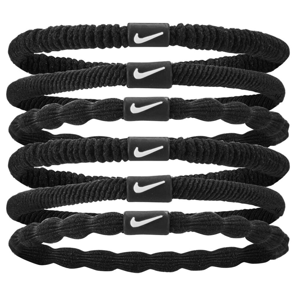 Nike (One Size, Black) 2024 Flex Hair Ties (Pack Of 6)