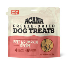 ACANA Singles Freeze Gedroogde Hondensnacks, Beperkt Ingrediënt Graanvrij Rundvlees & Pompoen, 3.25oz