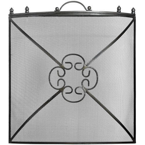 Hill Interiors Mesh Fireguard in Antique Pewter Effect Finish