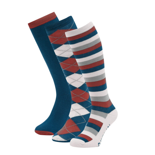 Dublin (One Size, Navy/Red/White) Dublin Unisex Socks (Pack Of 3) 1