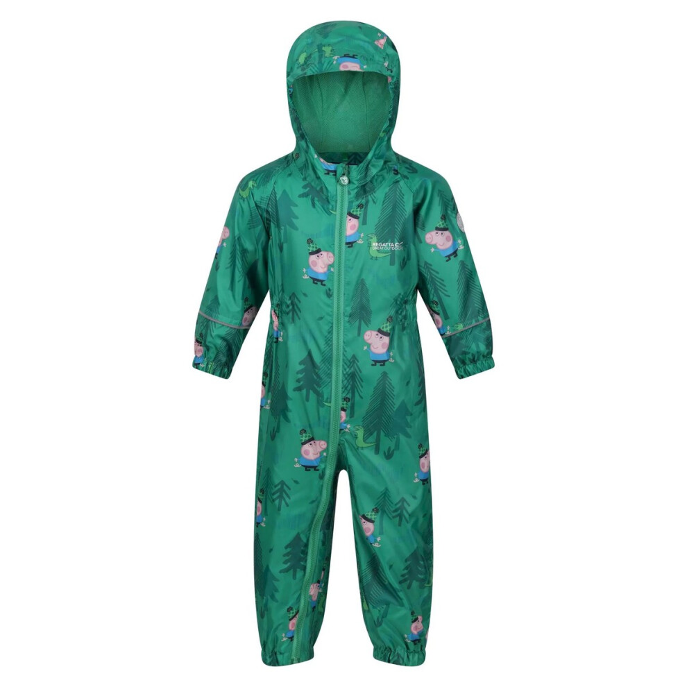 Regatta Childrens/Kids Peppa Pig Dinosaur Snowsuit Green