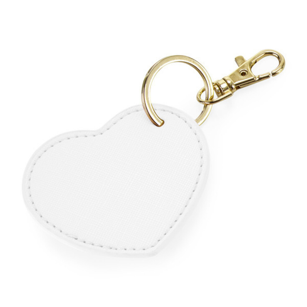 Bagbase (One Size, Soft ) Boutique Heart Key Clip White
