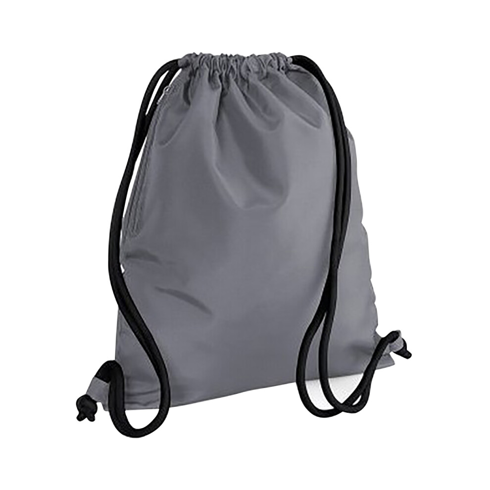 Bagbase Icon Drawstring Bag/Gymsac (Pack Of 2) A - Graphite Grey/Black - Image 2