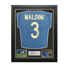 Paolo Maldini Signed Original Italy 2002 Football Shirt. Standard Frame
