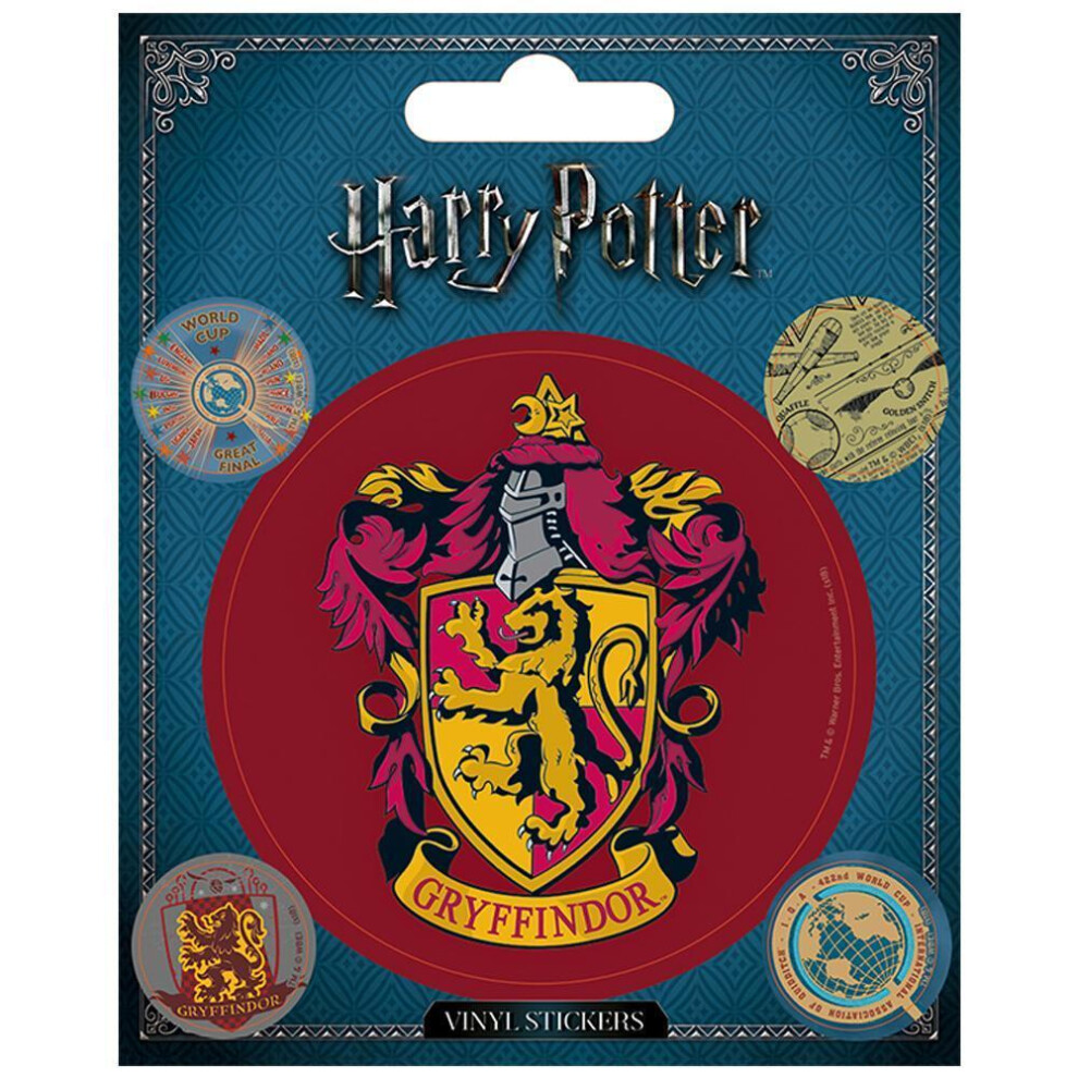Harry Potter Vinyl Gryffindor Sticker (Pack Of 5)