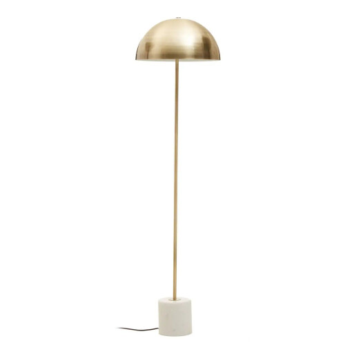 Premier Housewares Marlott Gold Dome White Base Floor Lamp