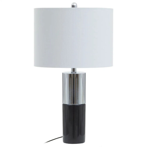 Premier Housewares Edric Black & Chrome Marble Table Lamp