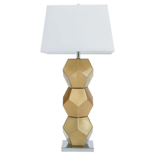 Premier Housewares Aleli Gold & Chrome Glass Base Table Lamp