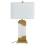 Premier Housewares Emett Gold & White Marble Table Lamp 1