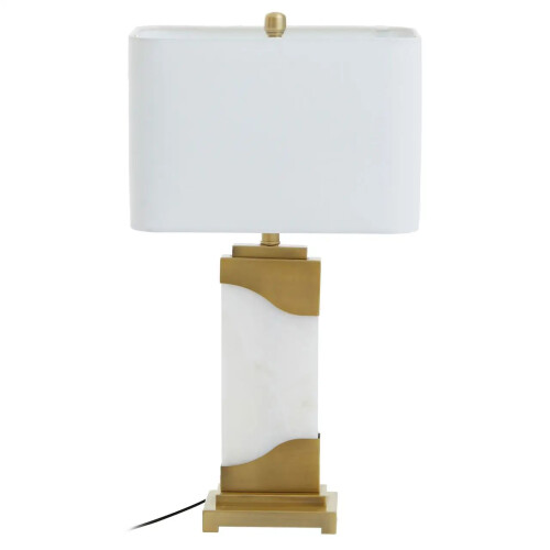 Premier Housewares Emett Gold & White Marble Table Lamp